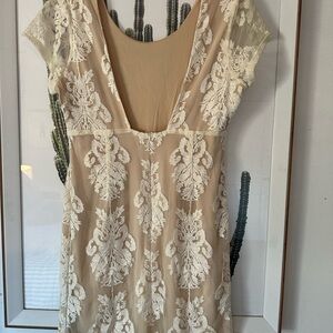Elegant Ivory Cream Lace Dress bachelorette